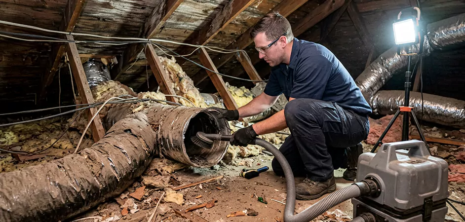 Storm-Damaged Attic Duct Cleaning in Waco