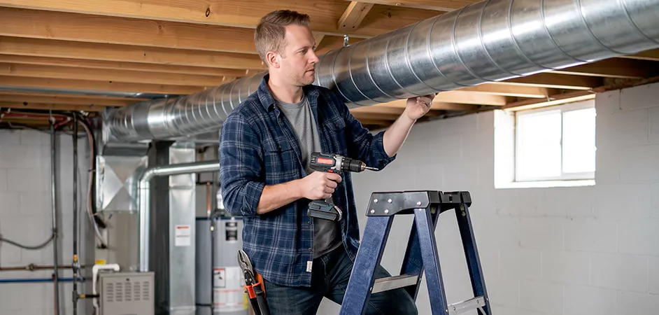 Exposed Spiral Ductwork in Waco