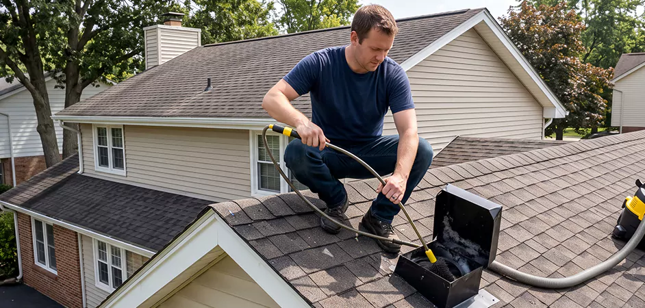 Multi-Story Roof Dryer Vent Cleaning in Waco